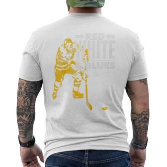 Ggt Red White And Blues Saint Louis Hockey Men's T-shirt Back Print - Monsterry DE