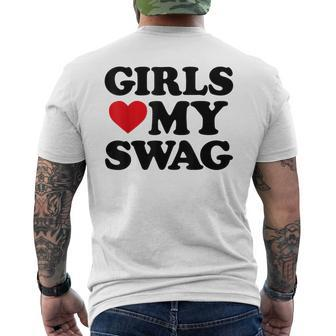 Girls Heart My Swag Girls Love My Swag Valentine's Day Heart Men's T-shirt Back Print | Seseable CA