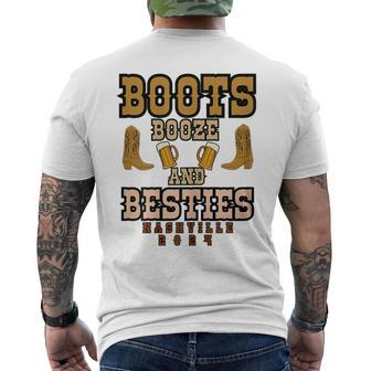 Girls Trip Nashville 2024 Boots Booze & Besties Weekend Men's T-shirt Back Print - Seseable