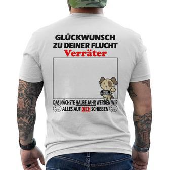 Glückwunsch Zum Flucht Zum Farewell Jobwechsel T-Shirt mit Rückendruck - Seseable