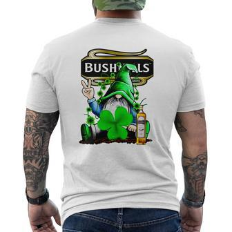 Gnome And Bushmills Irish Whiskey Shamrock St Patrick’S Day Shirt Mens Back Print T-shirt - Thegiftio UK