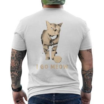 I Go Meow Cute Singing Cat Meme I Go Meow Cat Men's T-shirt Back Print - Monsterry