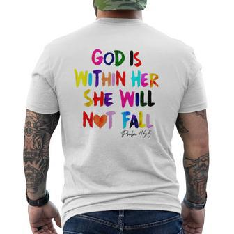 God Is Within Her She Will Not Fall Men's T-shirt Back Print - Monsterry UK