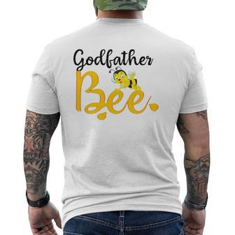 Godfather Bee Matching Family First Bee Day Outfits Mens Back Print T-shirt | Mazezy