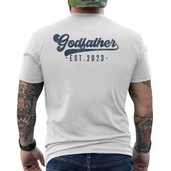 Godfather Est 2023 Godfather To Be New God Dad Men's T-shirt Back Print - Monsterry