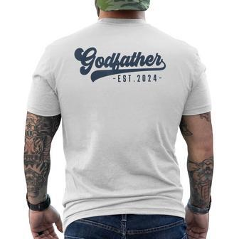 Godfather Est 2024 Godfather To Be New God Dad Men's T-shirt Back Print - Monsterry