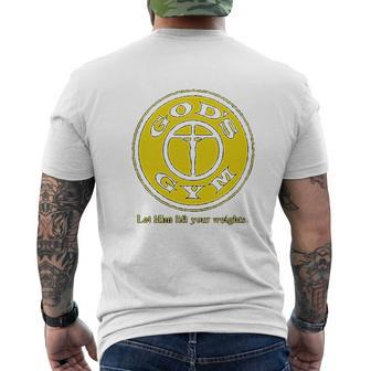 Gods Gym Mens Back Print T-shirt | Mazezy