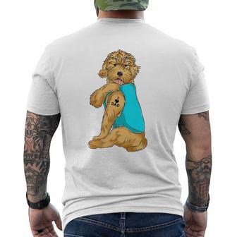 Golden Doodle I Love Dad Tattoo Apparel Dog Dad Dads Mens Back Print T-shirt | Mazezy