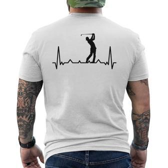 Golfspieler-Herzschlag-Motiv Kurzärmliges Herren-T-Kurzärmliges Herren-T-Shirt, Weiß für Golffans - Seseable