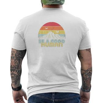 Be A Good Human Mens Back Print T-shirt - Seseable