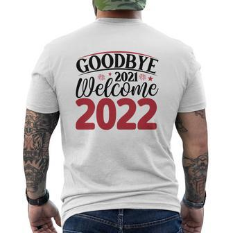 Goodbye 2021 Welcome 2022 New Year Eve Party Mens Back Print T-shirt - Thegiftio UK