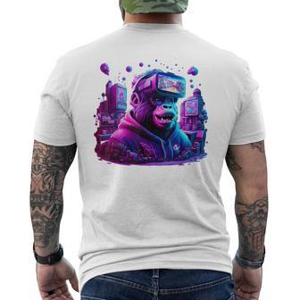 Gorilla Vr Gamer Tag Gorilla Monkey Vr Gamer Men's T-shirt Back Print - Monsterry AU