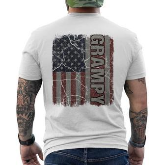 Grampy American Flag Vintage Father's Day 4Th Of July Men's T-shirt Back Print - Monsterry