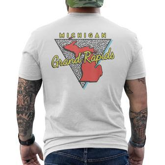 Grand Rapids Michigan T Vintage Mi Triangle Men's T-shirt Back Print - Monsterry