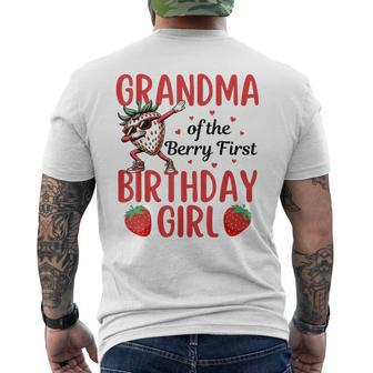 Grandma Of The Berry First Birthday 1St Strawberry Girls Men's T-shirt Back Print - Seseable