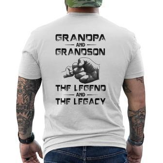 Grandpa And Grandson The Legend And The Legacy Father's Day Mens Back Print T-shirt | Mazezy