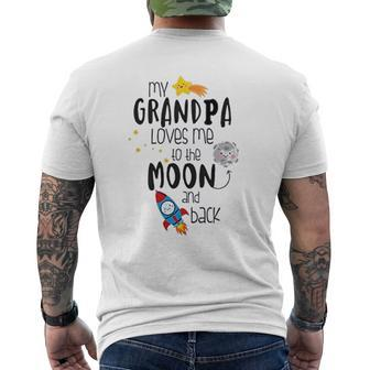 My Grandpa Loves Me To The Moon And Back Mens Back Print T-shirt | Mazezy CA