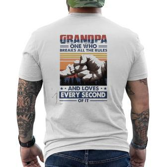 Grandpa One Who Breaks All The Rules And Loves Every Second Of It Vintage Version Mens Back Print T-shirt | Mazezy