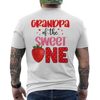 Grandpa Of The Sweet One Strawberry Birthday Family Party Men's T-shirt Back Print | Mazezy