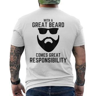 Great Beard Comes Great Responsibility T Beard Men's T-shirt Back Print - Monsterry AU