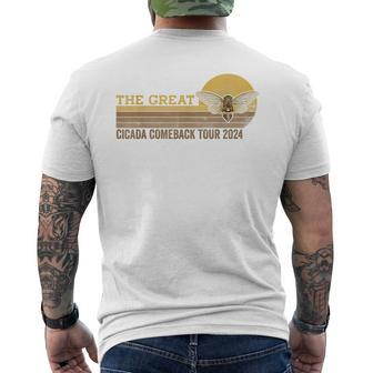 The Great Cicada Comeback Tour 2024 Insect Invasion Retro Men's T-shirt Back Print - Seseable