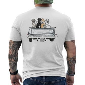 Great Danes In A Pickup Truck Top For Men Large Dog Dad Mens Back Print T-shirt | Mazezy