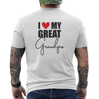 Great Grandpa Baby Clothes Love My Great Grandpa Mens Back Print T-shirt - Thegiftio UK
