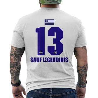 Greece Sauf Legend Legend Legdis Son Name T-Shirt mit Rückendruck - Seseable