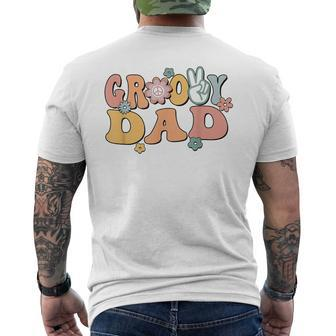 Groovy Dad Retro Father Matching Family 1St Birthday Party Men's T-shirt Back Print - Seseable