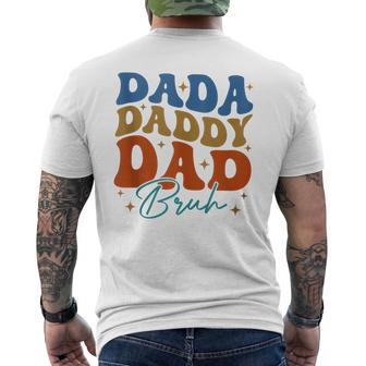 Groovy Dada Daddy Dad Bruh Fathers Day Men's T-shirt Back Print - Seseable