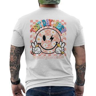 Groovy Smile Test Day Vibes This You Got Testing Day Teacher Men's T-shirt Back Print - Monsterry CA