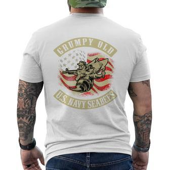 Grumpy Old Us Navy Seabees Mens Back Print T-shirt - Thegiftio UK