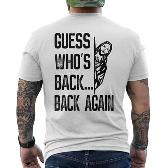 Guess Who's Back Back Again Jesus Good Friday Easter Men's T-shirt Back Print - Seseable