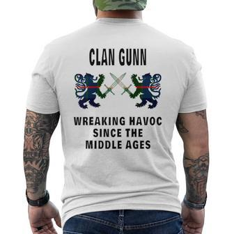 Gunn Scottish Tartan Scotland Family Clan Name Men's T-shirt Back Print - Seseable