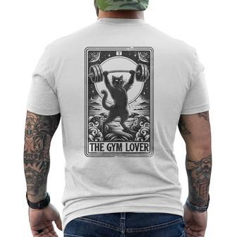 The Gym Lover Tarot Card Cats For Workout Fitness Fan Men's T-shirt Back Print - Seseable