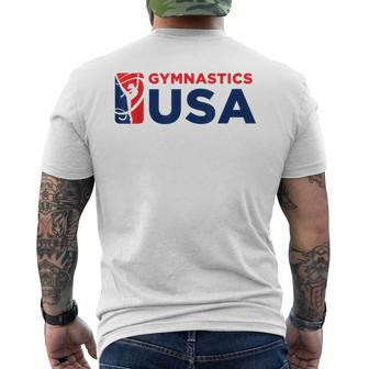 Gymnastics Usa Support The Team Usa Flag Men's T-shirt Back Print - Monsterry