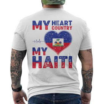 Haitian My Heart Country My Haiti Flag For Men Men's T-shirt Back Print - Monsterry CA