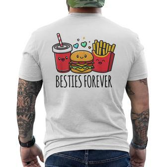 Hamburger French Fries Soda Bff Matching Best Friends Men's T-shirt Back Print | Mazezy DE