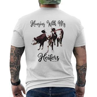 Hanging With My Heifers Cow Bull Cowpens Sc Mighty Moo Mens Back Print T-shirt - Thegiftio UK