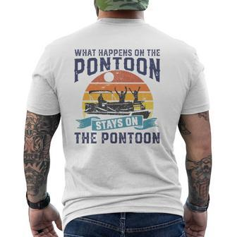 What Happens On The Pontoon Boat Boating For Dad Mens Back Print T-shirt | Mazezy