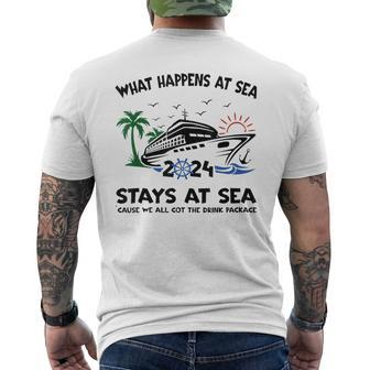 What Happens At Sea Stays At Sea 2024 Family Cruise Ship Men's T-shirt Back Print - Seseable