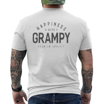 Happiness Is Being A Grampy Father's Day Men Mens Back Print T-shirt | Mazezy