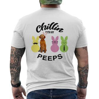 Happy 2021 Easter Bunny Cute Vizsla Chilling With My Peeps For Dog Lovers Mens Back Print T-shirt - Thegiftio UK