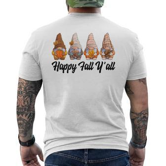 Happy Fall Y'all Gnome Pumpkin Autumn Gnomes Mens Back Print T-shirt | Seseable UK