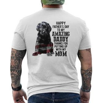 Happy Father's Day To My Amazing Daddy Black Labrador Dog Mens Back Print T-shirt | Mazezy