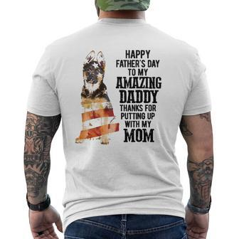Happy Father's Day To My Amazing Daddy German Shepherd Dog Mens Back Print T-shirt | Mazezy