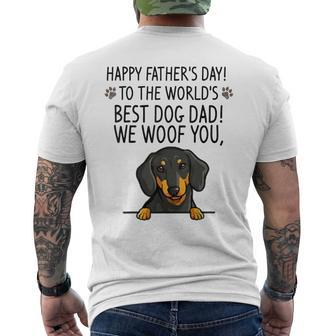 Happy Father's Day To The World's Best Dog Dad We Woof You Men's T-shirt Back Print - Thegiftio UK