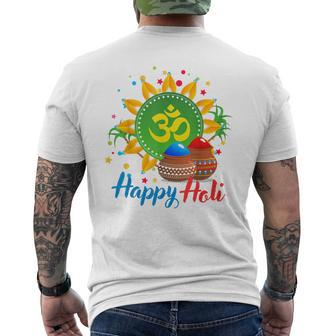 Happy Festival Of Colors Happy Holi Om Hindu Indian Men's T-shirt Back Print | Mazezy AU