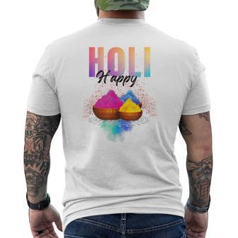 Happy Holi Festival Of Colours On The Festival Of Love Men's T-shirt Back Print | Mazezy