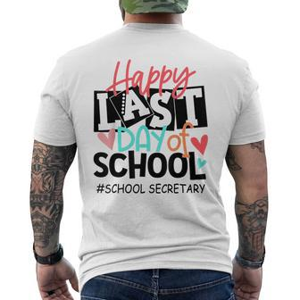 Happy Last Day Of School School Secretary Graduation Men's T-shirt Back Print - Thegiftio UK